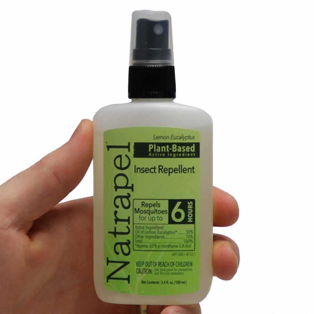 Natrapel Lemon Eucalyptus Tick & Insect Repellent 3.4 oz. Pump Spray in hand