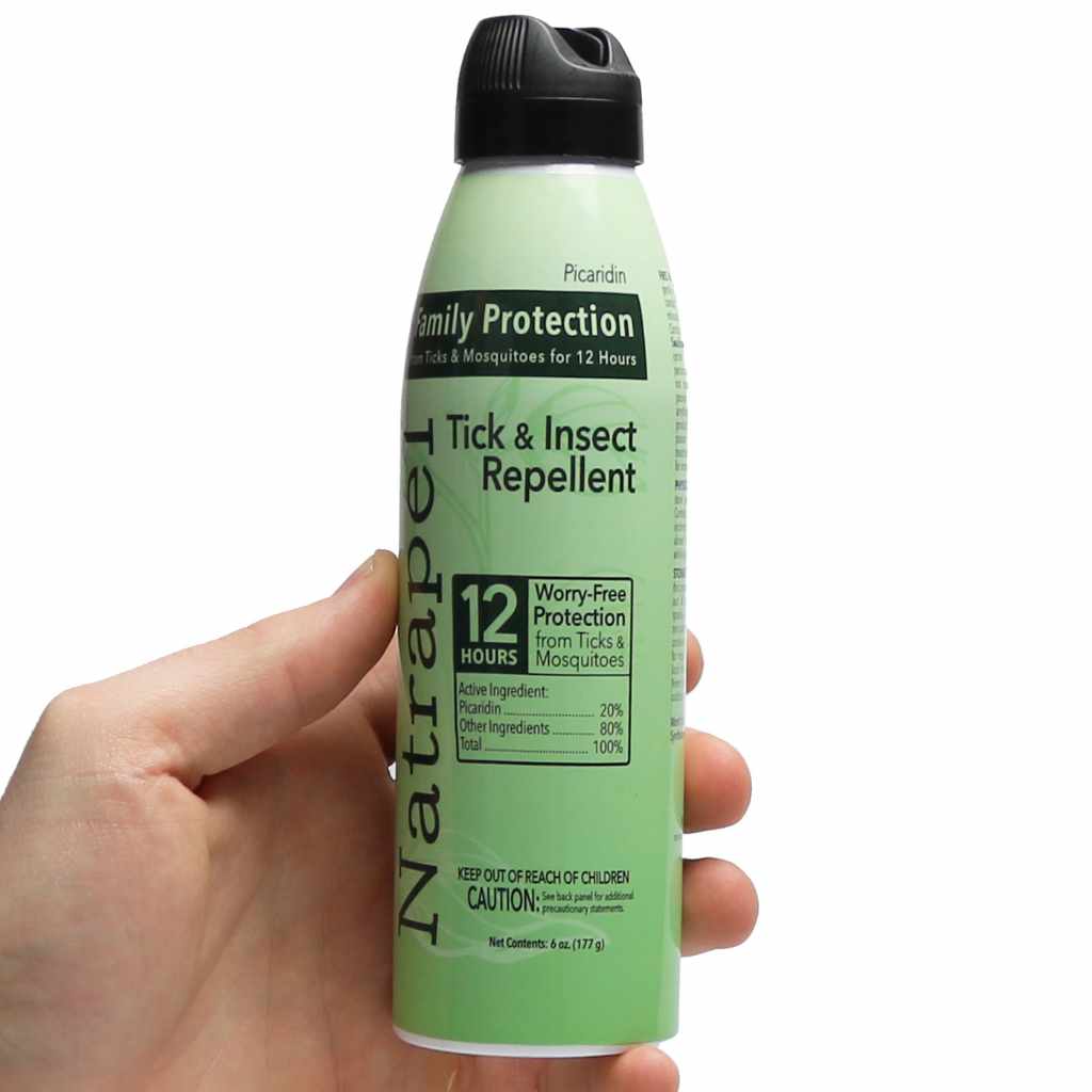 Natrapel Picaridin Tick & Insect Repellent Eco-Spray 6 oz. in hand